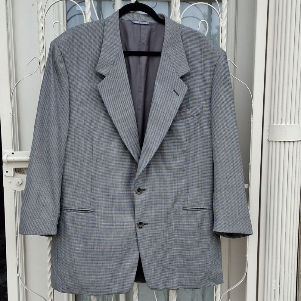 Canali Proposta Gray Houndstooth Dinner Jacket Made in Italy Men Size US 44R